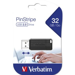 USB FlashDrive 32GB Verbatim PinStripe (Black) 49064