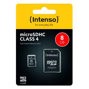 Intenso Memory Card microSDHC 8GB + Adapter CL 4 (3403460)