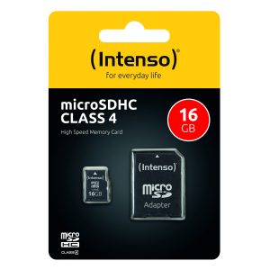 Intenso Memory Card microSDHC 16GB + Adapter CL 4 (3403470)