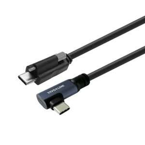 Vivolink USB-C to USB-C Cable Angled 2m with lock screw