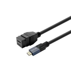 Vivolink Keystone Black USB-C female to USB-C male 1m image