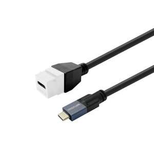 Vivolink Keystone White USB-C female to USB-C male 1m image