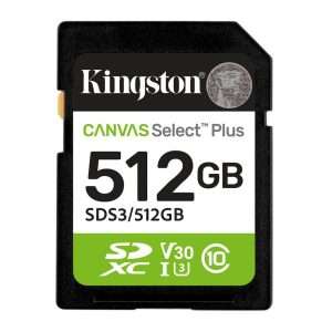 Kingston 512Gb Sdxc Canvas Select Plus Gen3 150Mb/S C10 Uhs-I U3 V30 image