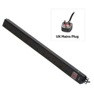 Lindy Vertical 12 Way UK Plug PDU 13A Plug to 12 x UK Sockets image